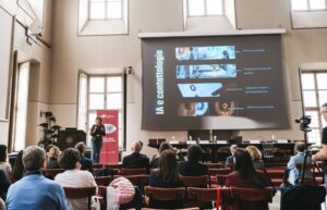 Dr. Erika Ponzini presents her talk during the VisionOttica Award 2025ceremony 