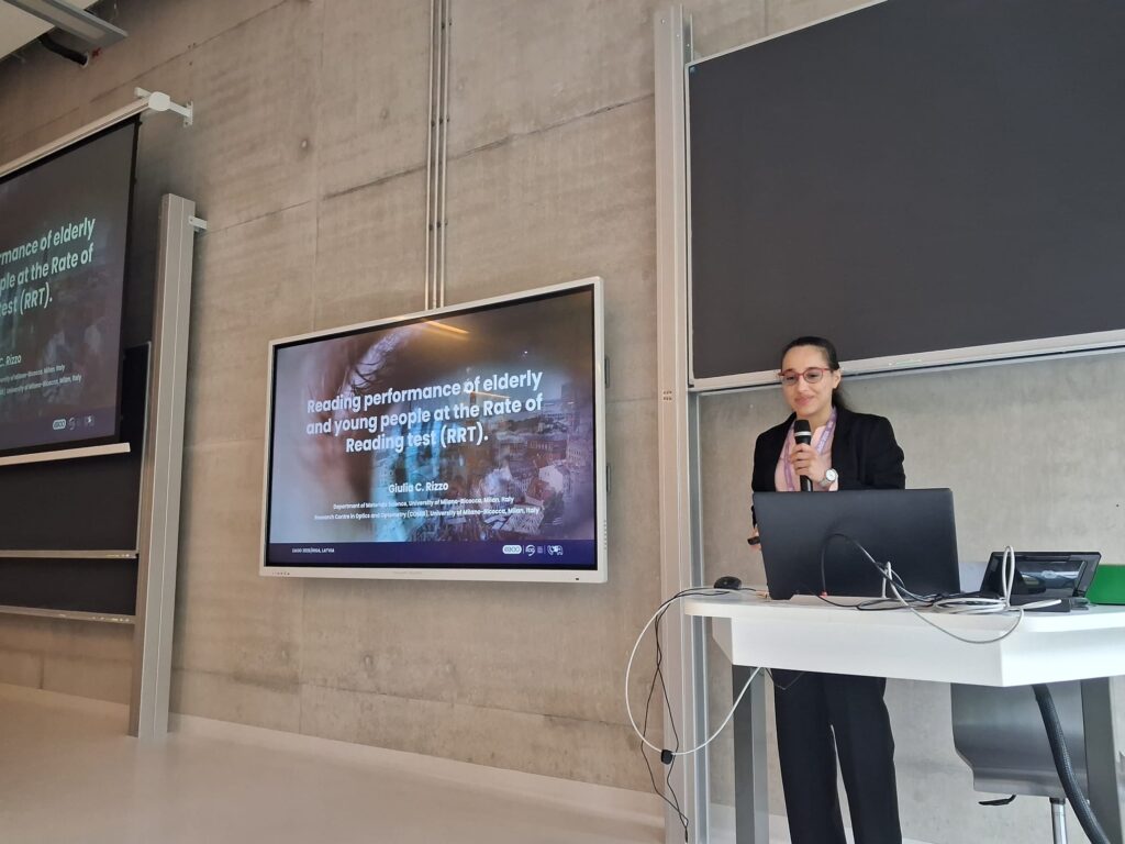 Giulia Rizzo during his talk at the EAOO conference.