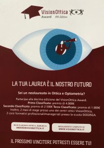 Poster with the instructions to partecipate in the VisionOttica Award 2024