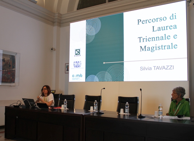 Prof Tavazzi and L. Radaelli during their talk presentation